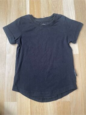 Little Bipsy Black Short Sleeve Tee - Solid Crew Neck